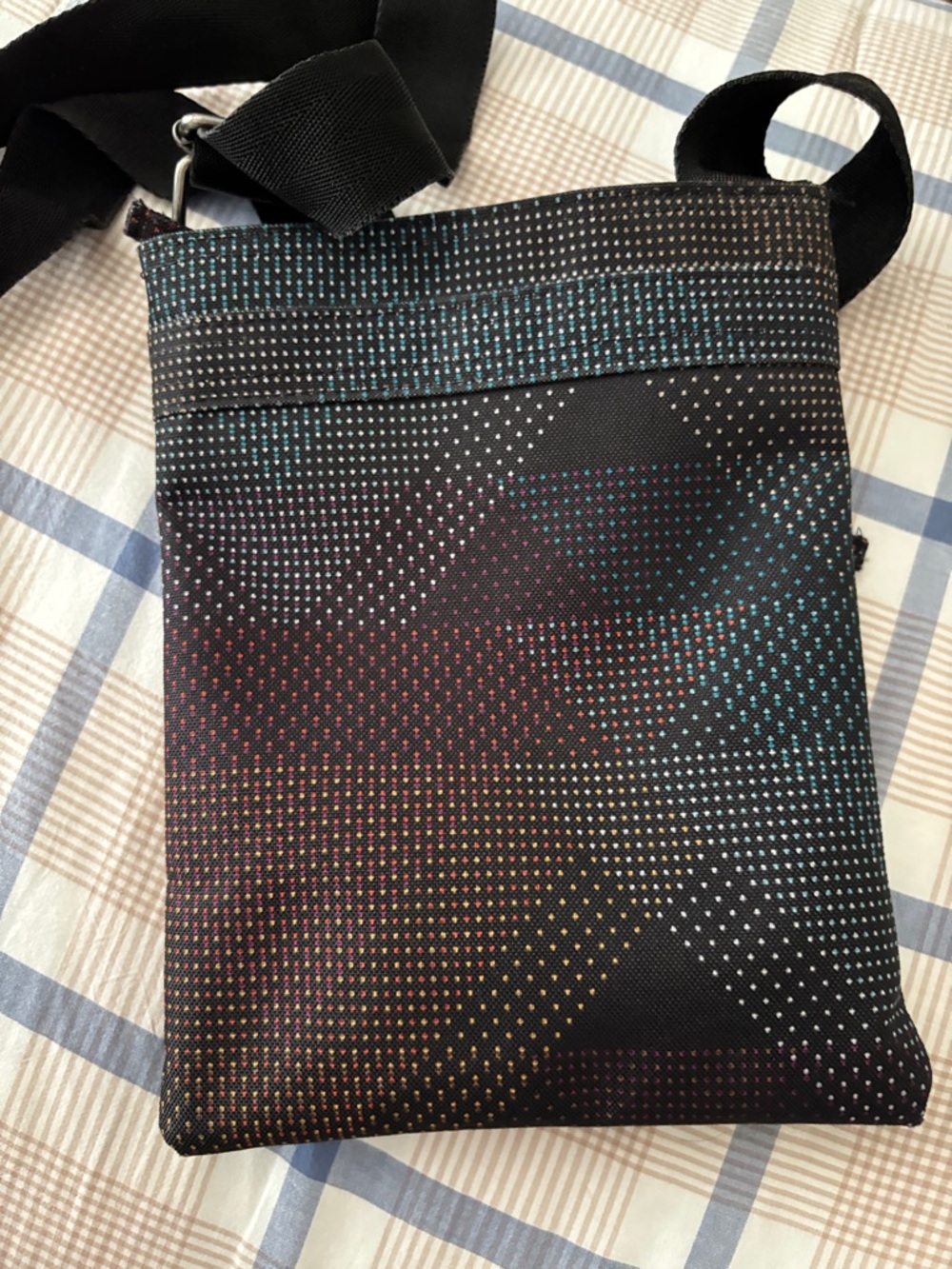Dakine Black Crossbody Messenger Bag with Teal Zipper Pull used once - Picture 2 of 3